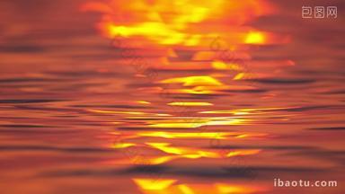 夕阳下金色水面实拍空镜头